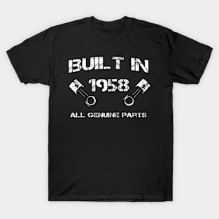 Built in 1958 Car fanatics 62nd Birthday Gift ideas T-Shirt